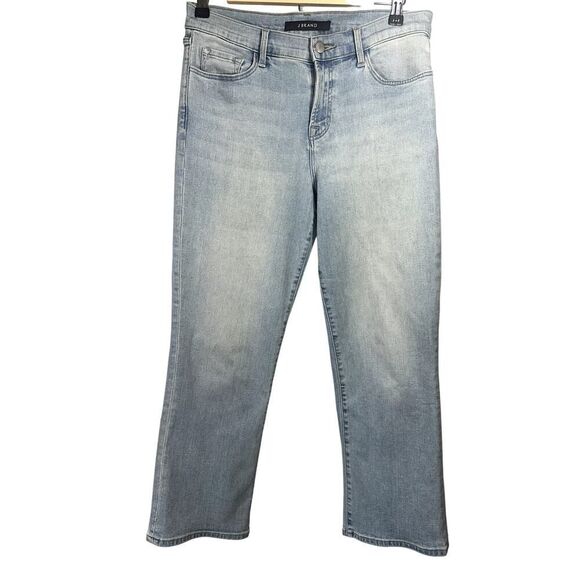 J BRAND Women's Light Wash Straight Leg Cropped Denim Jeans Blue Size 29 - Picture 1 of 10